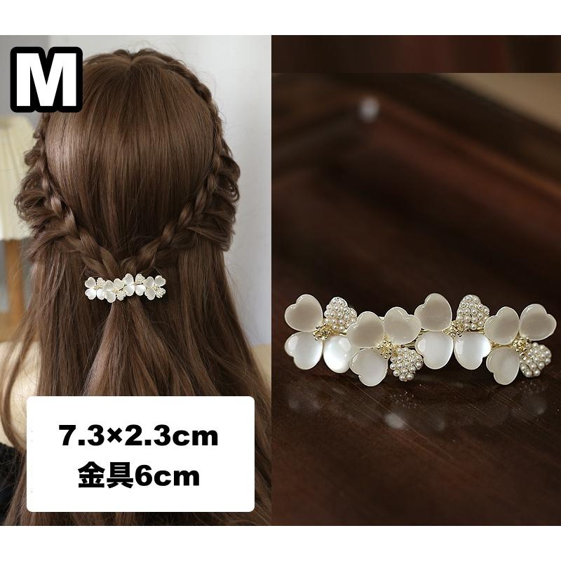バレッタ ヘアアクセサリー レディース 女性 花 フラワー ライン