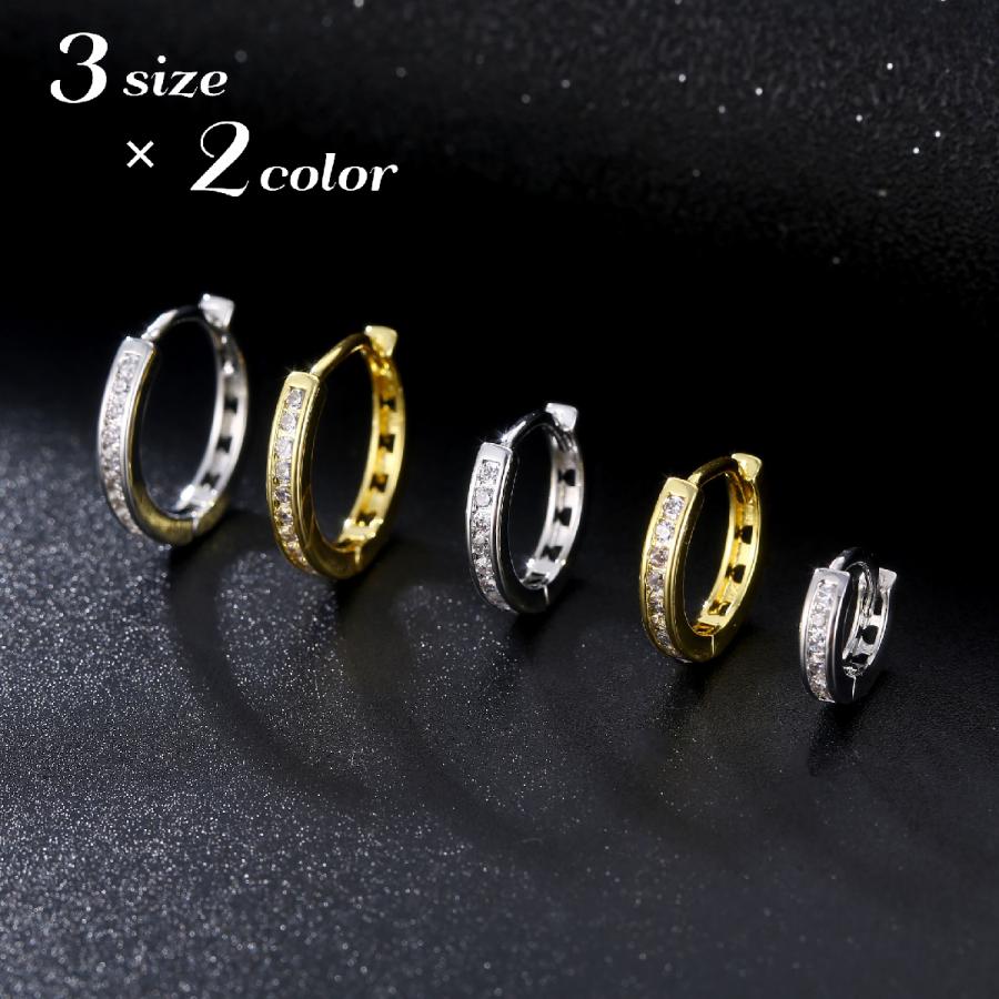 未使用級 スイートピー 片耳用 カラーストーン ゴールド フープピアス