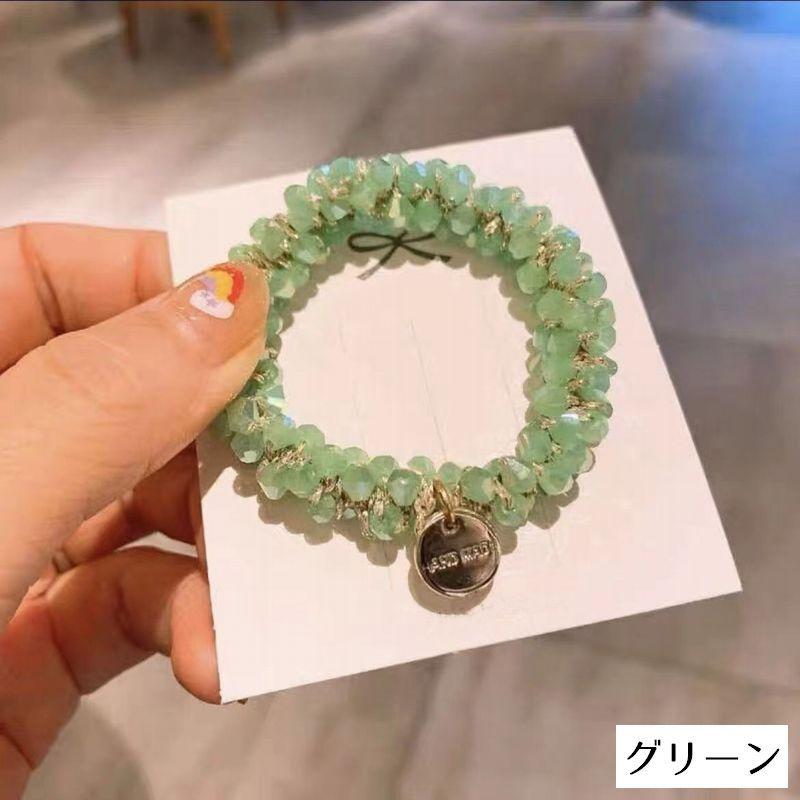 ヘアゴム ビーズシュシュ レディース ヘアアクセサリー 髪飾り 髪留め 