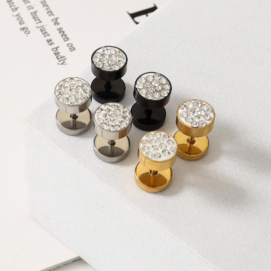 クリアストーン スタッドピアス 片耳用 plusnao（プラスナオ） ピアス スタッドピアス 片耳用 単品 1個 耳飾り