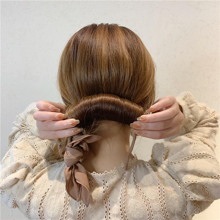 おだんごメーカー シニヨンメーカー ヘアアクセサリー レディース 髪飾り お団子作り リボン ワイヤー ヘアアレンジ くるくる 巻き付ける シンプル｜plusnao｜09