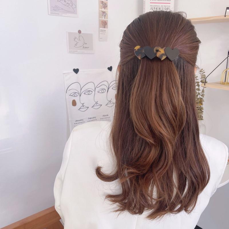 バレッタ ヘアアクセサリー レディース べっ甲柄 ハート ポニー 大人可愛い キュート 落ち着いたカラー 髪留め 髪飾り まとめ髪 ハーフアップ ヘア|plusnao|02