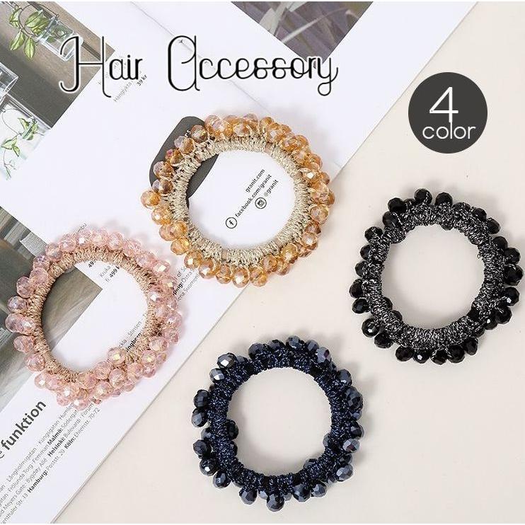 ヘアゴム ビーズシュシュ ヘアアクセサリー レディース 髪ゴム まとめ髪 クリア 華やか 存在感 子供用 女の子 キッズ 髪飾り かわいい おしゃれ プラスナオ Paypayモール店 通販 Paypayモール