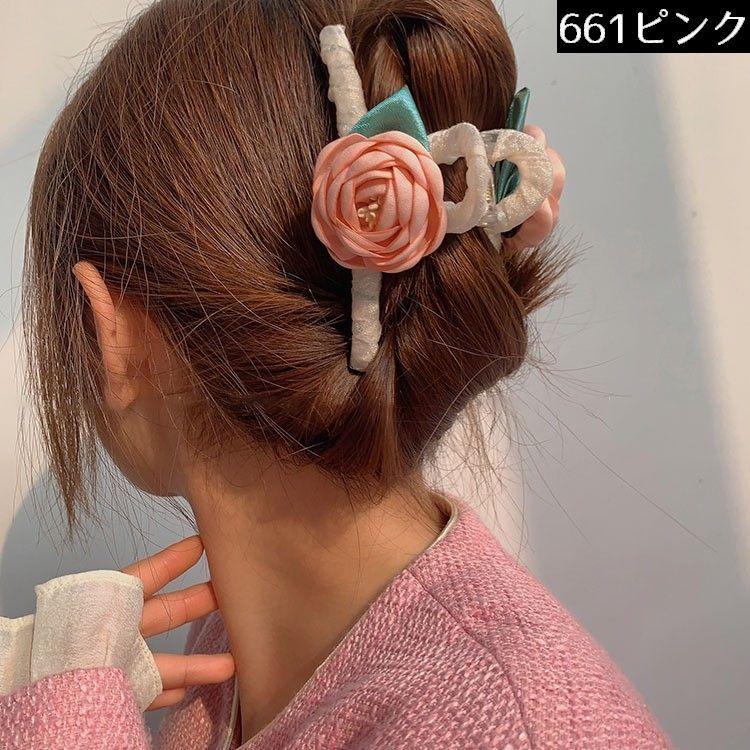 バンスクリップ ヘアクリップ レディース ヘアアクセサリー 髪留め 髪飾り ヘッドドレス コサージュ 大きめ リボン 花 フラワー｜plusnao｜20