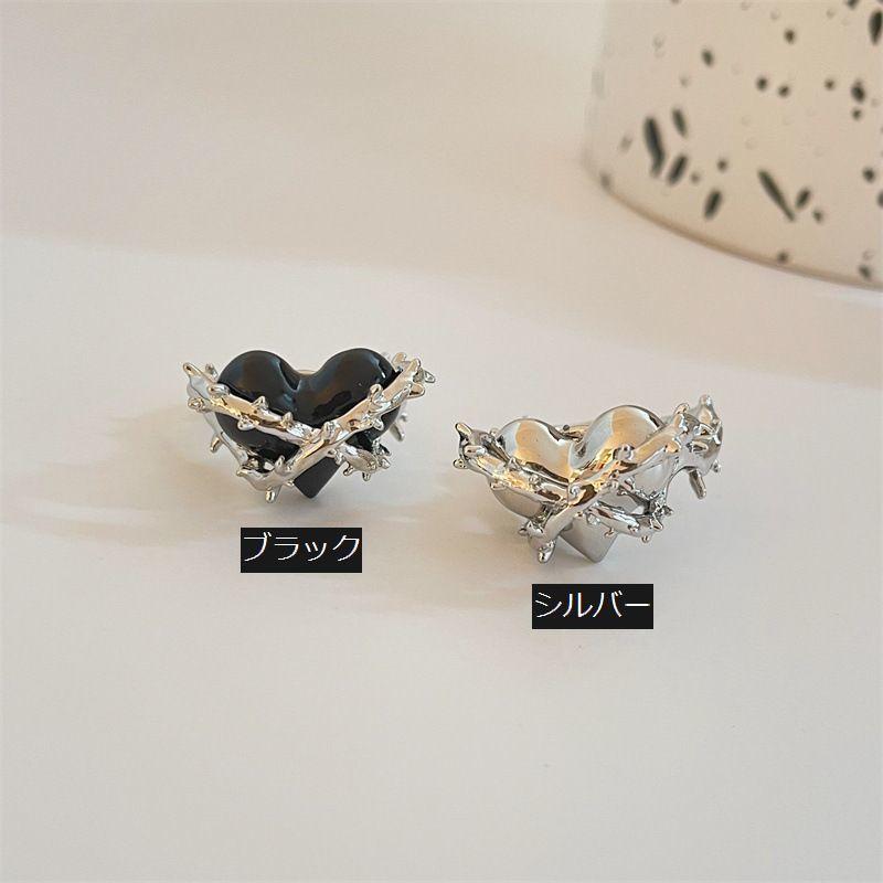 plusnao リング 指輪 レディース 女性 ハート 棘 いばら クロス