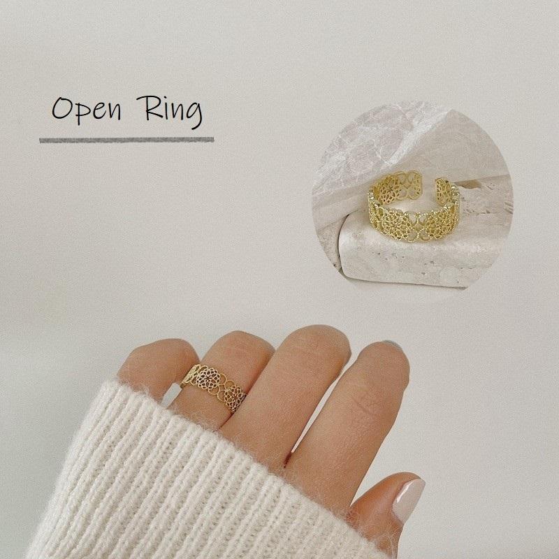 指輪 オープンリング レディース 女性 アクセサリー ファッション小物 リング レース風 かわいい おしゃれ シンプル 上品 ゴールドカラー キラキラ Acc プラスナオyahoo 店 通販 Yahoo ショッピング