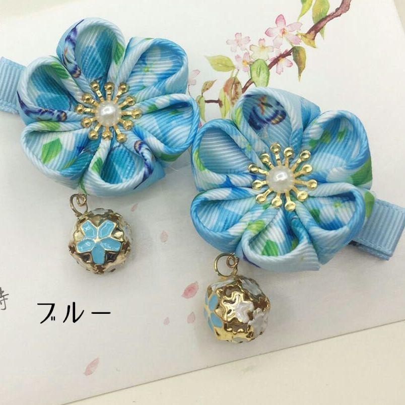 ヘアクリップ キッズ レディース ヘアアクセサリー 髪留め 花 フラワー 和風 着物 浴衣 和装 和柄 おしゃれ かわいい ヘアアレンジ レッド ピン | plusnao | 03