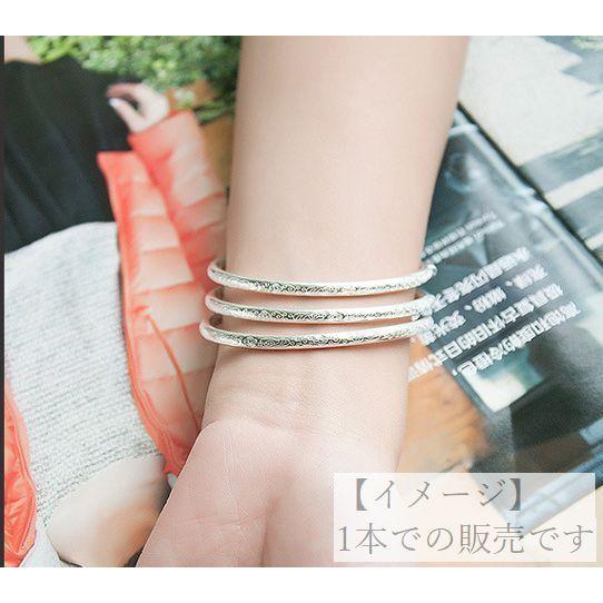 バングル ブレスレット レディース アクセサリー 女性 メタル 彫り模様