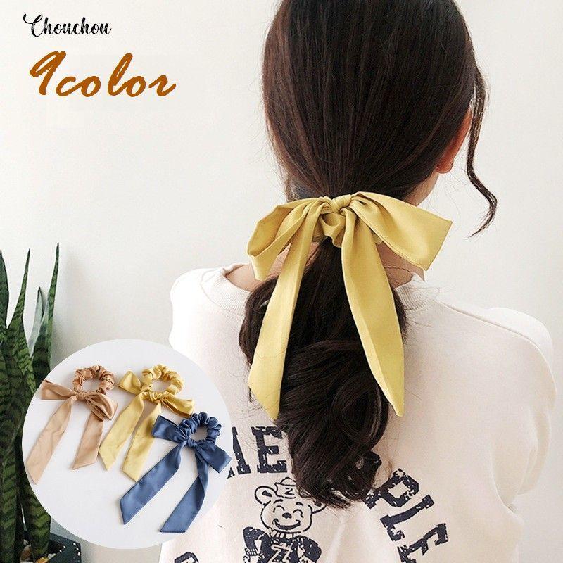 シュシュ リボン レディース 女性 ファッション小物 ヘアアクセサリー ヘアゴム まとめ髪 ビッグリボン 髪飾り ヘアアレンジ 無地 単色 サテン調 Acc プラスナオyahoo 店 通販 Yahoo ショッピング