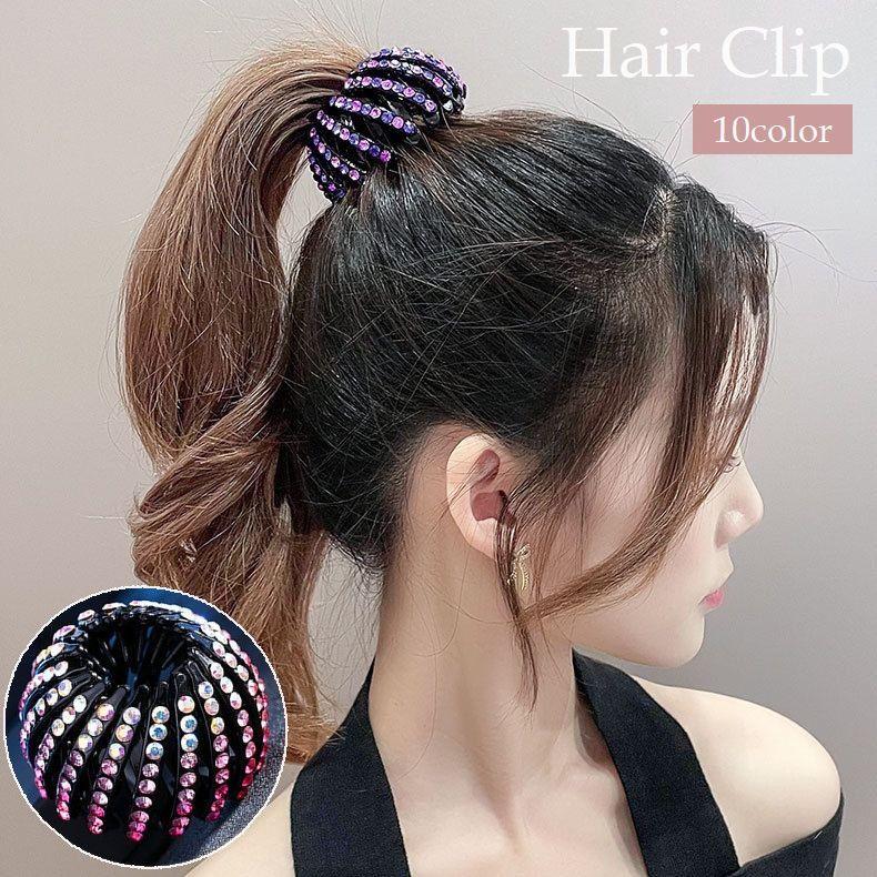 ヘアクリップ ポニーリング レディース ヘアアクセサリー 髪留め 髪