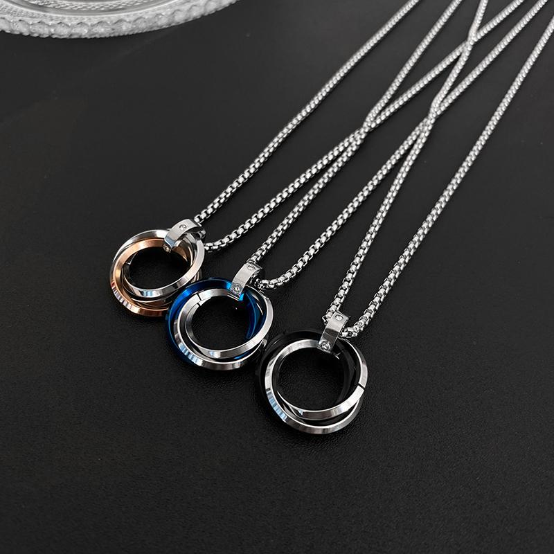 ネックレス トリプルリング メンズ 男性用 アクセサリー 単品 シルバー