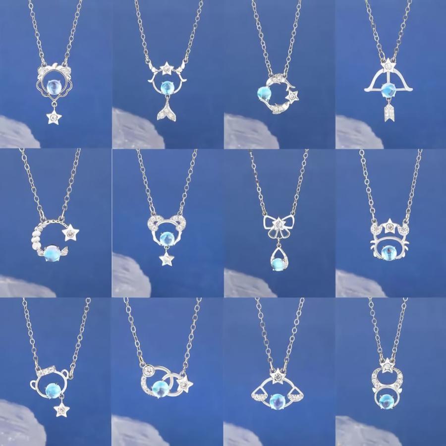 12星座ネックレス レディース アクセサリー 星座 ペンダント シルバー