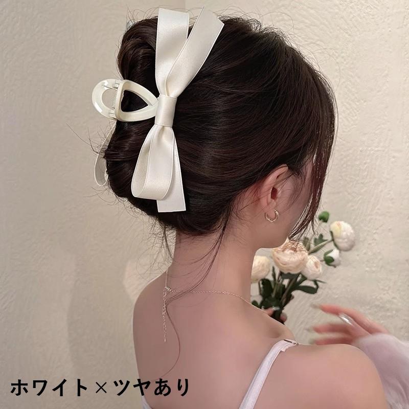 plusnao バンスクリップ ヘアクリップ ブラックリボン ヘア