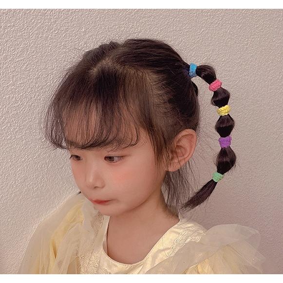 plusnao ヘアゴム リングゴム 100本セット 子供 キッズ シンプル 無地 
