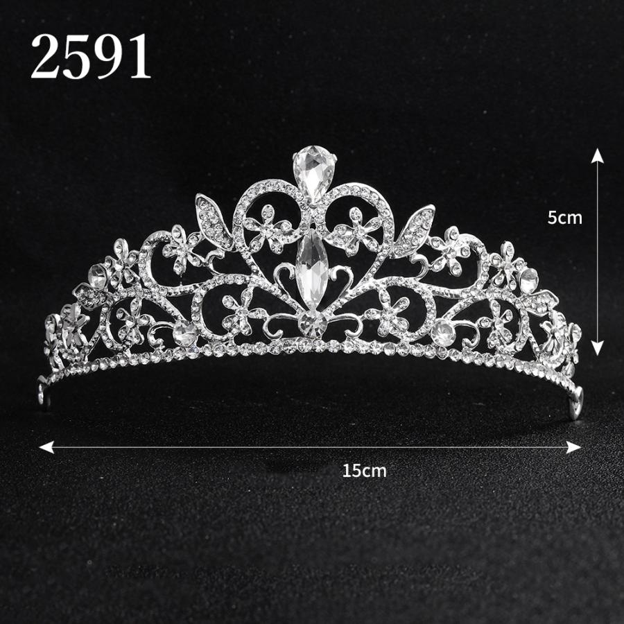 ティアラ レディース 女性 ヘアアクセサリー ラインストーン 花嫁 ウェディング 結婚式 ブライダル 披露宴 フェイクパール 華やか キラキラ | plusnao | 01
