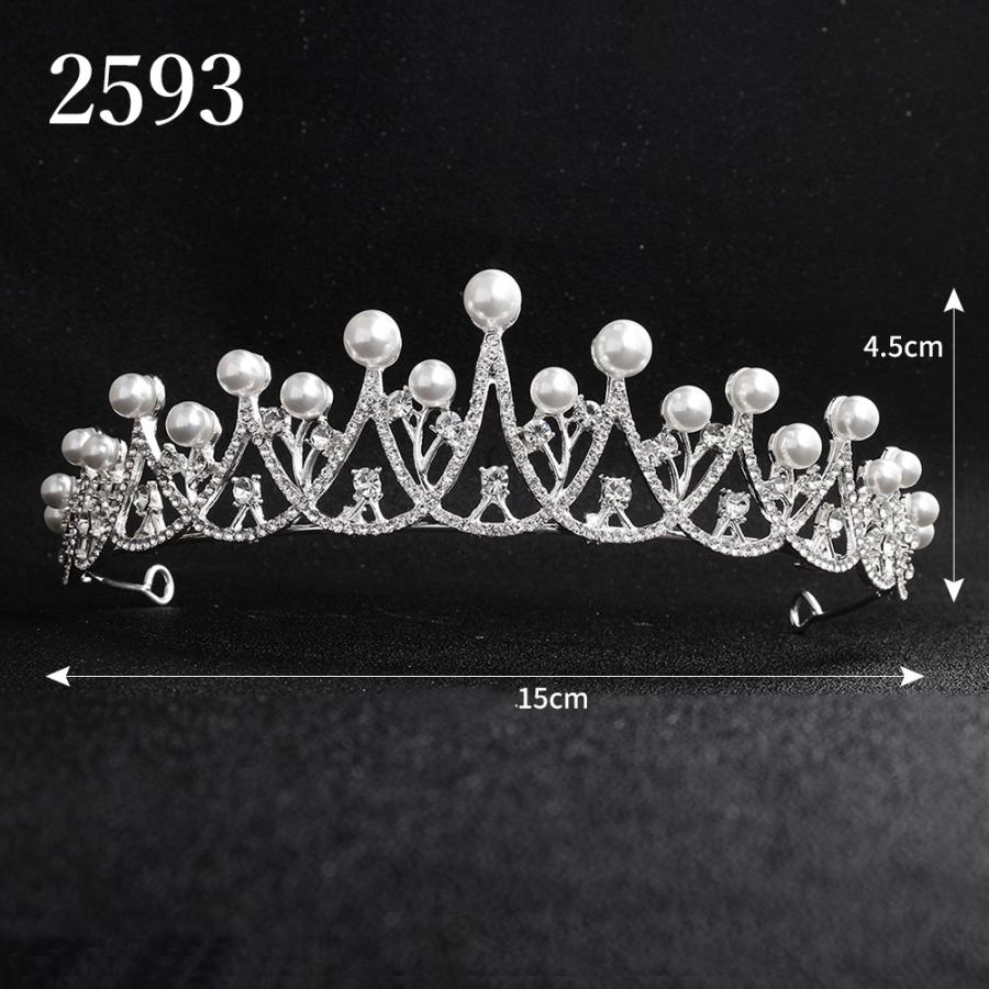 ティアラ レディース 女性 ヘアアクセサリー ラインストーン 花嫁 ウェディング 結婚式 ブライダル 披露宴 フェイクパール 華やか キラキラ | plusnao | 02