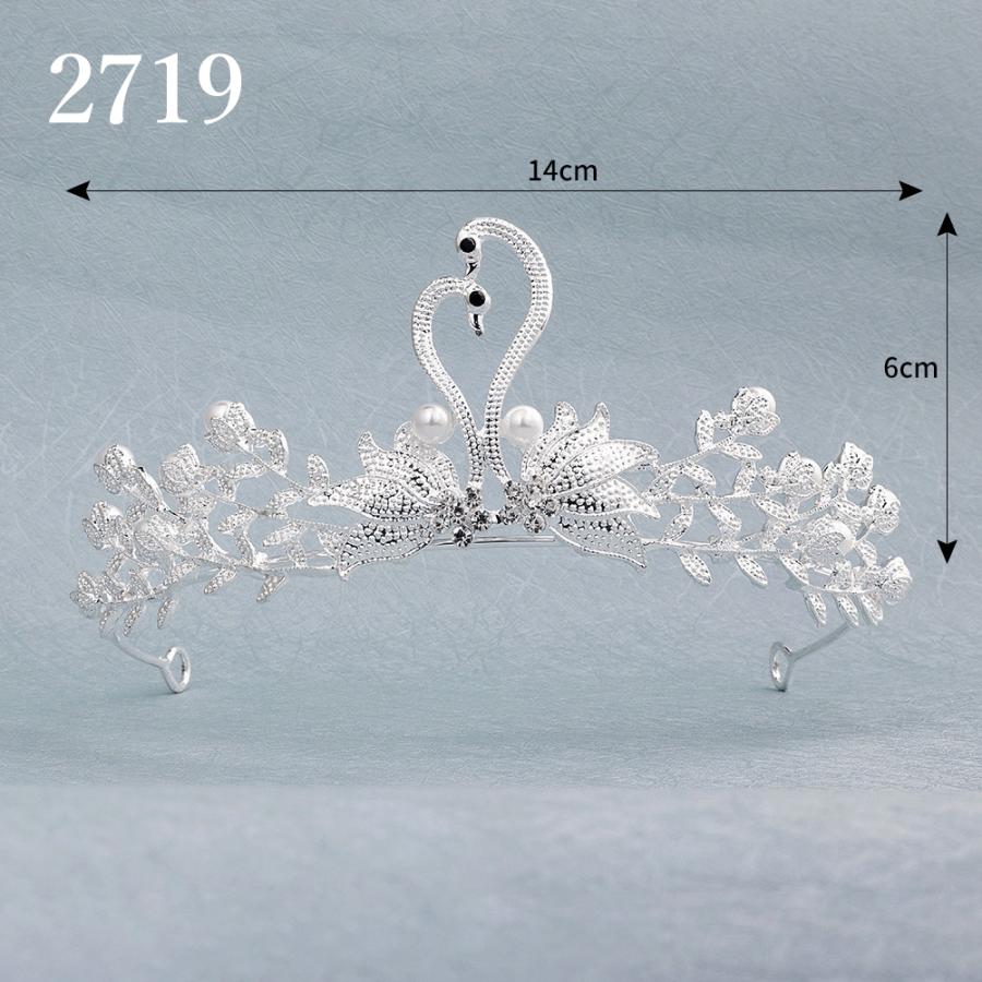 ティアラ レディース 女性 ヘアアクセサリー ラインストーン 花嫁 ウェディング 結婚式 ブライダル 披露宴 フェイクパール 華やか キラキラ | plusnao | 04