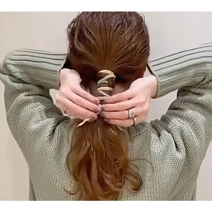 ワイヤーポニー ヘアワイヤー アレンジワイヤー レディース 女性 ヘアアクセサリー 髪飾り 髪留め まとめ髪 巻きつけ ヘアアレンジ カジュアル かわ｜plusnao｜02