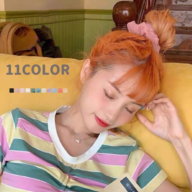 シュシュ 2個セット ヘアゴム ヘアアクセサリー レディース 女性 髪ゴム 髪飾り かわいい ヘアアアレンジ まとめ髪 無地 今年人気のブランド品や おしゃれ シンプル 単色