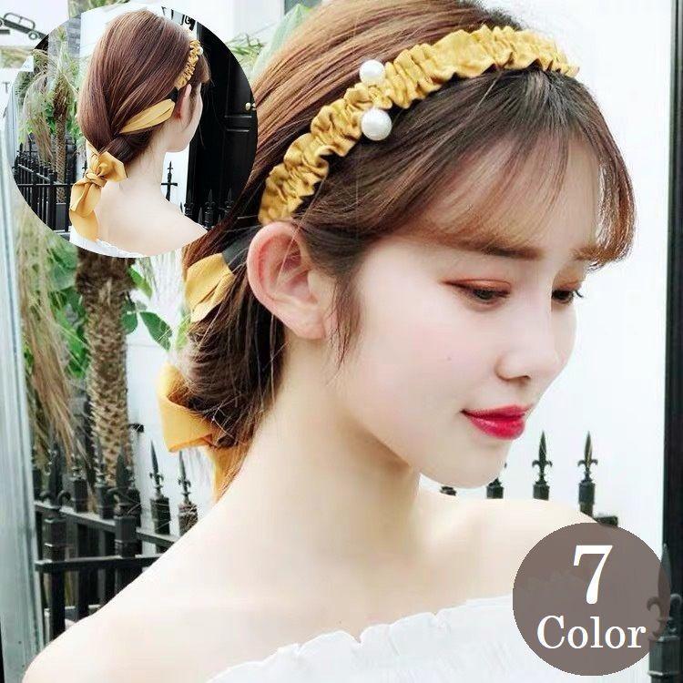 カチューシャ レディース ヘアアクセサリー 髪飾り リボン付き ヘアアレンジ 編み込み フェイクパール かわいい おしゃれ 女性用 婦人用 Acc プラスナオyahoo 店 通販 Yahoo ショッピング