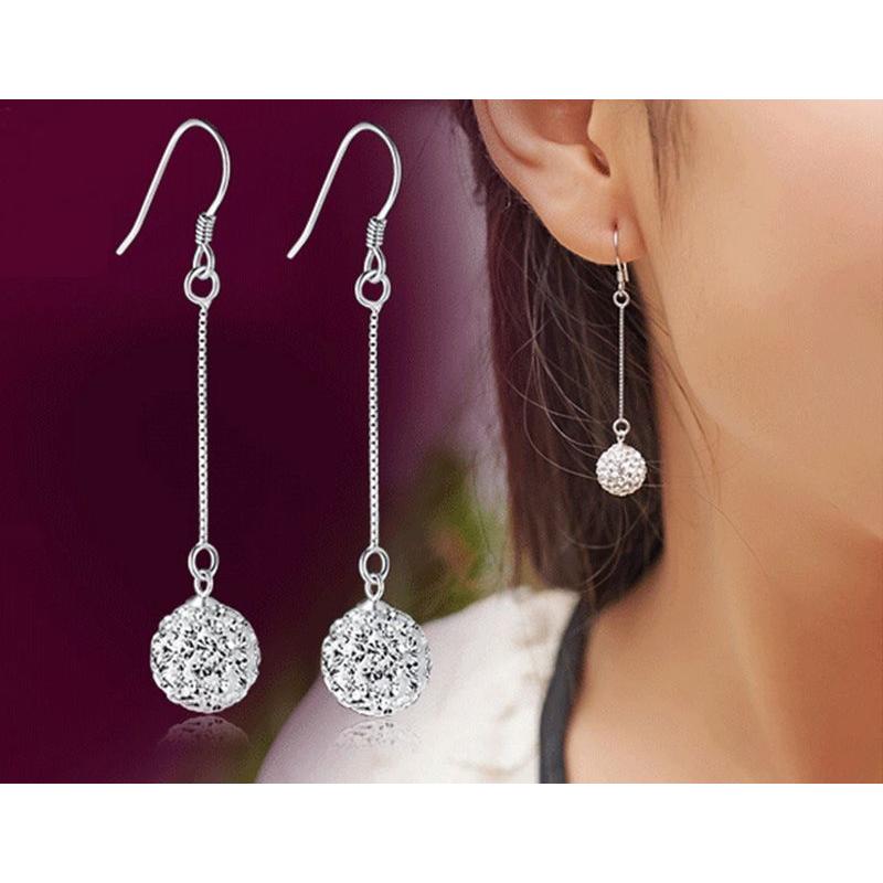 ピアス フックピアス 両耳用 アクセサリー チェーン ラインストーン