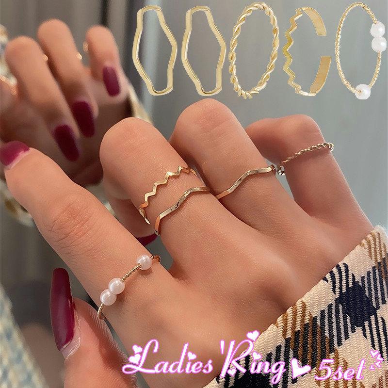 指輪 リング 5点セット レディース アクセサリー 華奢 オープンリング ピンキーリング 重ね付 細い かわいい フェミニン 大人女子 カジュアル フ Acc プラスナオyahoo 店 通販 Yahoo ショッピング