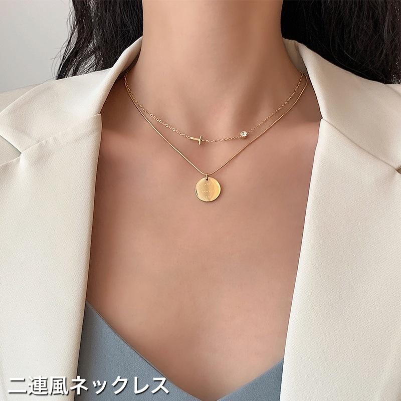 plusnao ネックレス 2連風 重ね付け風 レディース 女性用 plusnao ネックレス 2連風 重ね付け風 レディース 女性用