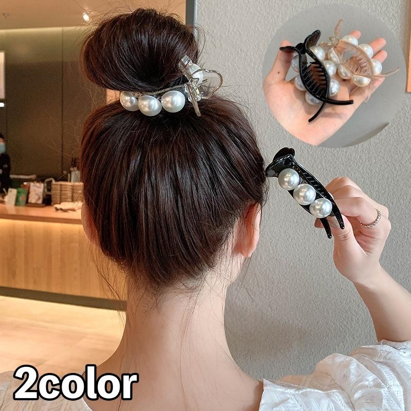 ヘアクリップ バンスクリップ ヘアアクセサリー レディース 女性 フェイクパール パール調 髪飾り 髪留め まとめ髪 ヘアアレンジ おしゃれ かわいい プラスナオ Paypayモール店 通販 Paypayモール