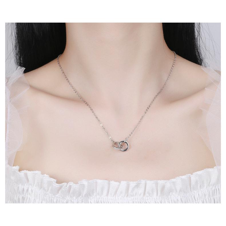 ネックレス ダブルリング アクセサリー レディース 女性用 ライン 