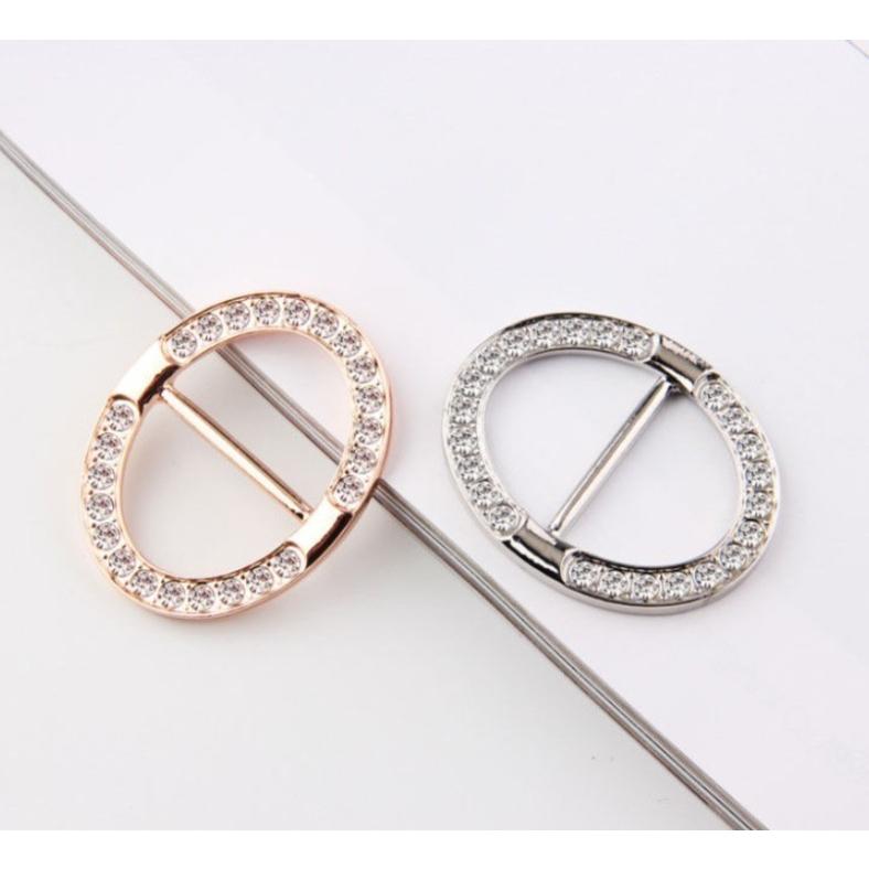 スカーフリング バックル型 スカーフクリップ レディース アクセサリー スカーフ留め ラインストーン キラキラ おしゃれ かわいい ラウンド ...