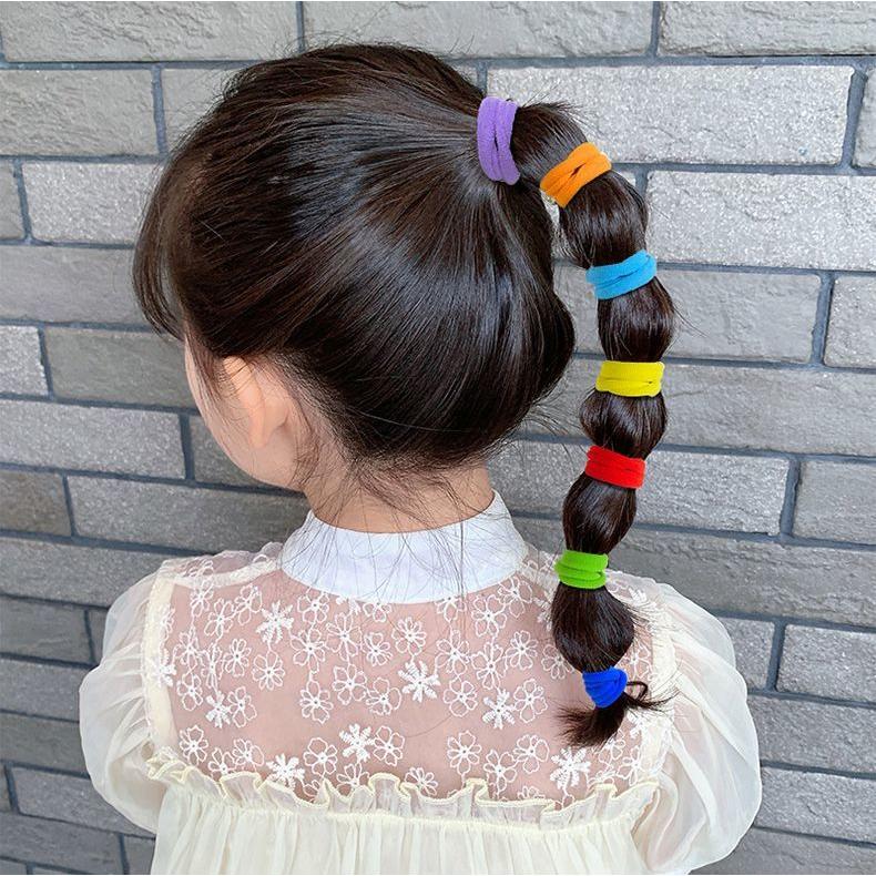 plusnao ヘアゴム リングゴム パイルゴム 32本セット 子供 キッズ ヘア  
