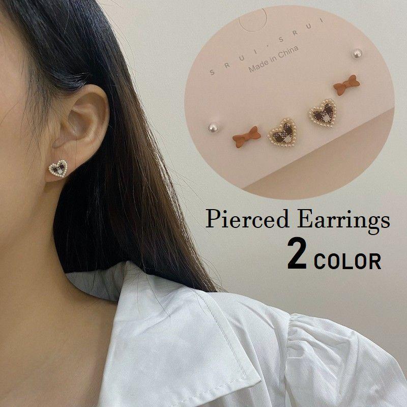 スタッドピアス 3点セット キャッチピアス レディース アクセサリー