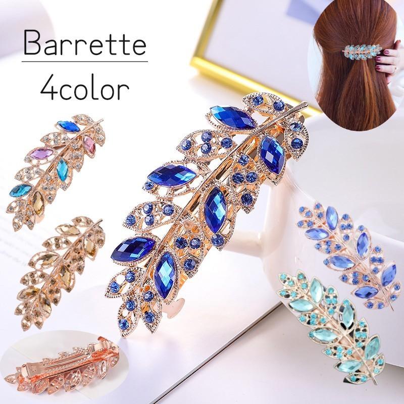 plusnao バレッタ レディース 女性用 ヘアアクセサリー 葉っぱ