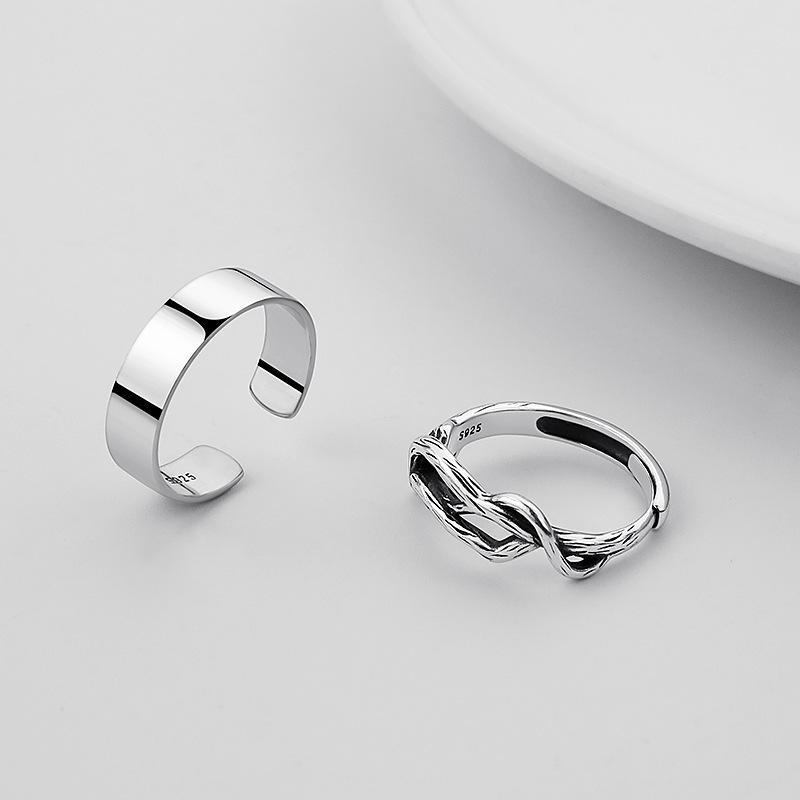 21新作モデル オープンリング 指輪 メンズ 男性 アクセサリー フリーサイズ 透彫 ロープ風 縄目 幅広 シルバーカラー シンプル クール かっこいい ロック系 ヴ540円 Whitesforracialequity Org