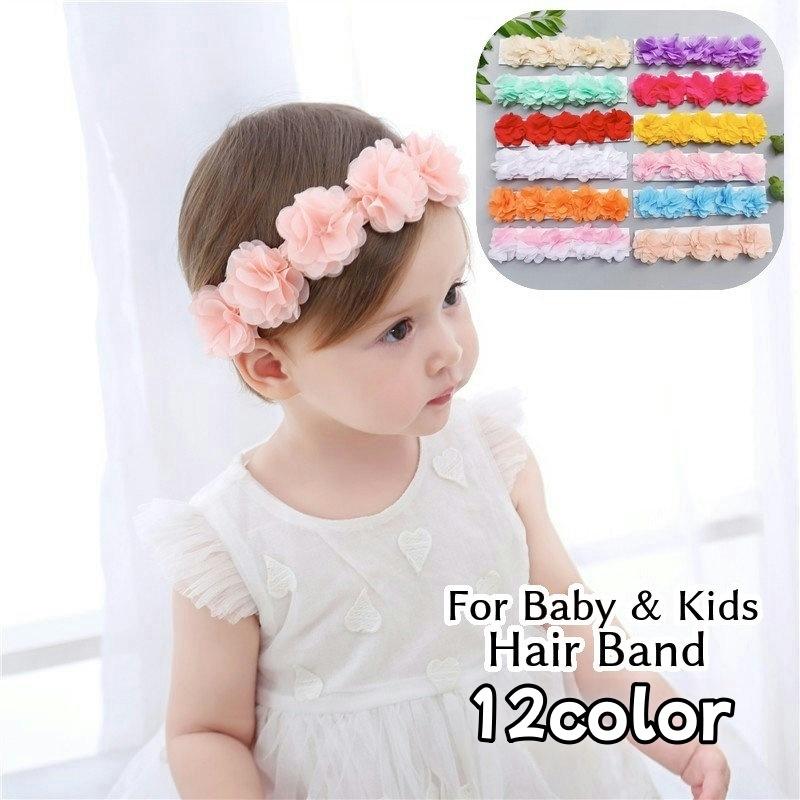 ヘアバンド ヘッドドレス ヘッドバンド ヘアアクセサリー 子供用 ベビー 赤ちゃん 新生児 キッズ 女の子 フラワー 花 レース おしゃれ かわいい 人気ブランドの新作
