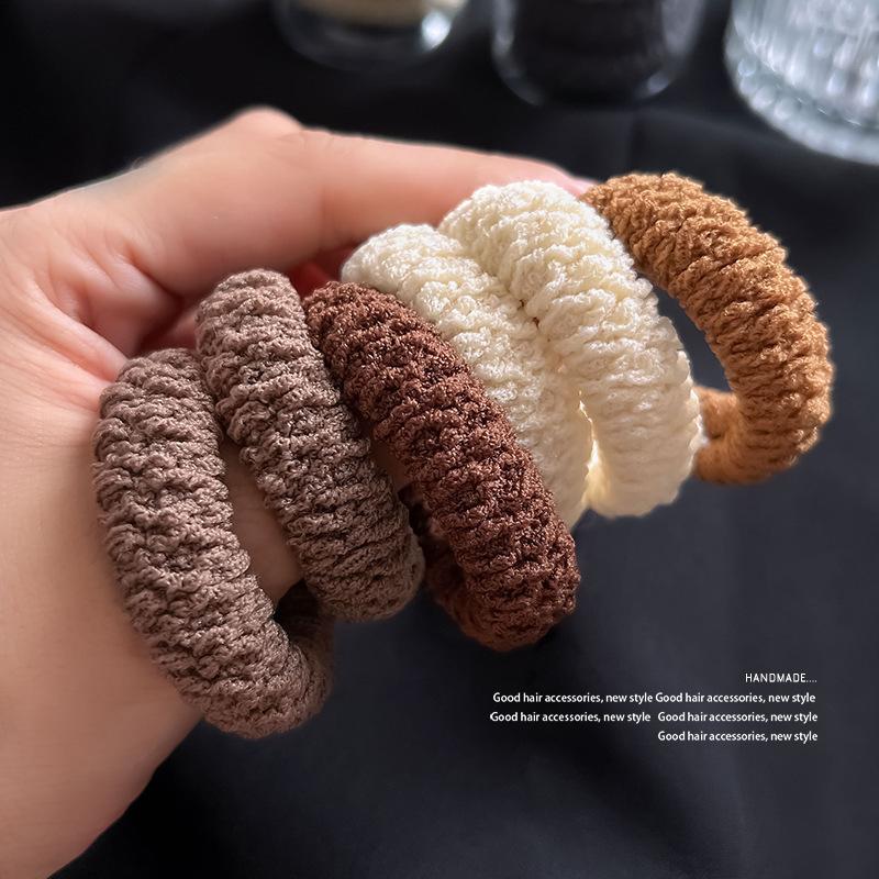 plusnao ヘアゴム 6本セット 髪ゴム パイル調 厚手 ヘアアクセサリー