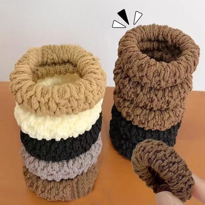 plusnao ヘアゴム 6本セット 髪ゴム パイル調 厚手 ヘアアクセサリー