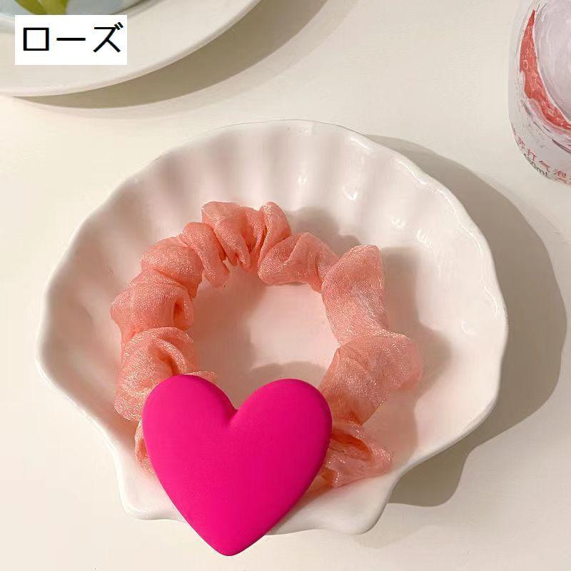 3個セット 可愛いハート ヘアゴム 髪ゴム キッズ シュシュ 子供用