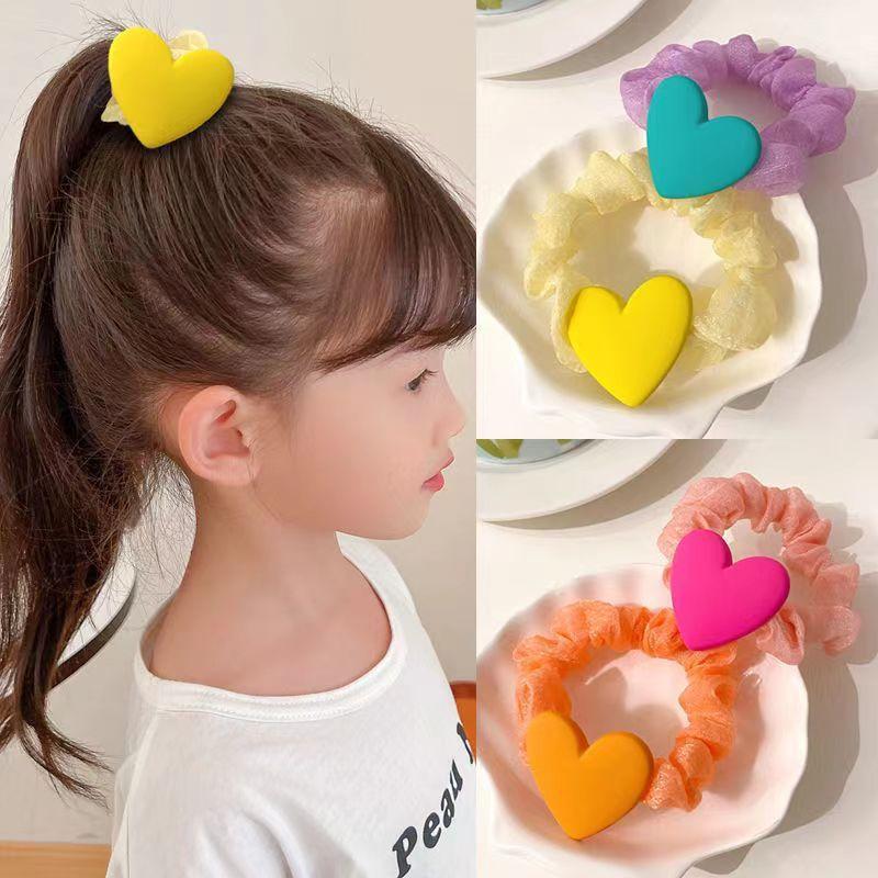 plusnao 3個セット 可愛いハート ヘアゴム 髪ゴム キッズ