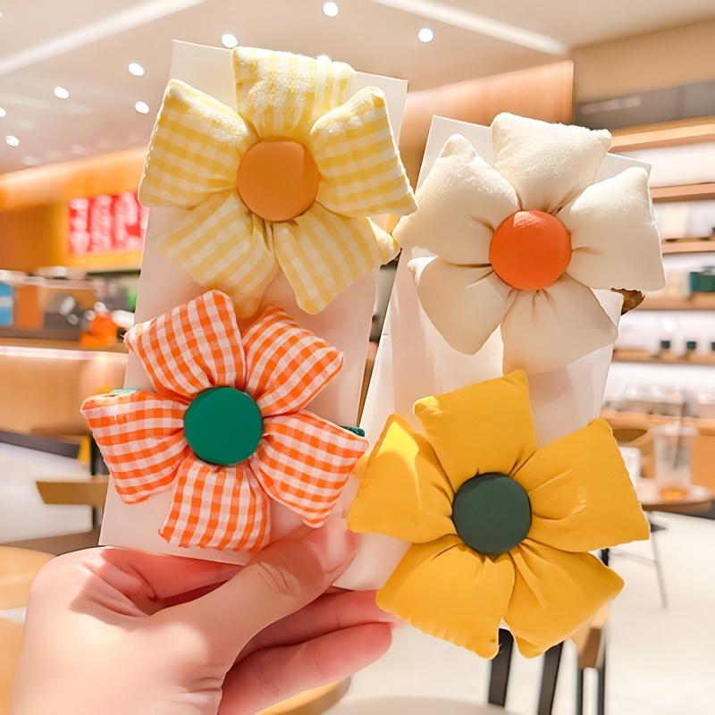 ヘアゴム キッズ ヘアアクセサリー 髪ゴム フラワー お花 チェック柄