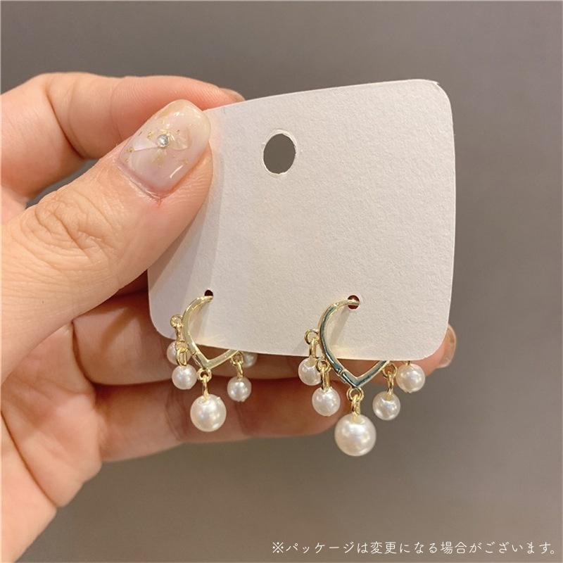 雫フープピアスB アボカドホワイトNo.303