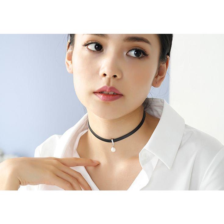 美品 ★パール ストーン チョーカー ネックレス plusnao チョーカー ネックレス レディース 女性用 アクセサリー