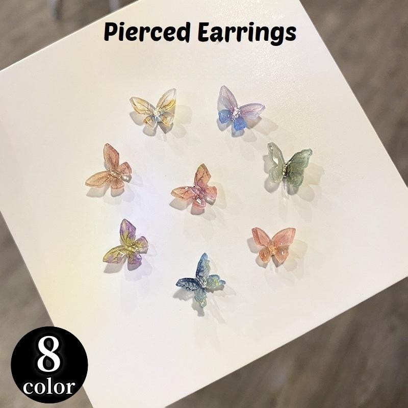 plusnao スタッドピアス レディース アクセサリー バタフライ 蝶 半  