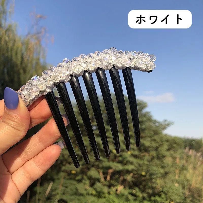 ヘアコーム 夜会巻きコーム ヘアアクセサリー レディース 女性用 髪飾り 髪留め 花 フラワー ビーズ キラキラ かわいい おしゃれ 華やか 上品 エ|plusnao|07