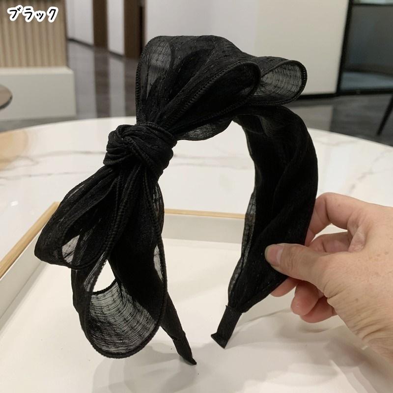 ヘアバンド 黒 シフォン MEDE19F SCREEN KAORI ベロアヘアバンド