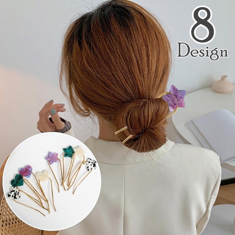 △△限定かんざし60キラキラビジュー合金ヘアかんざしS字簪約10.5cm