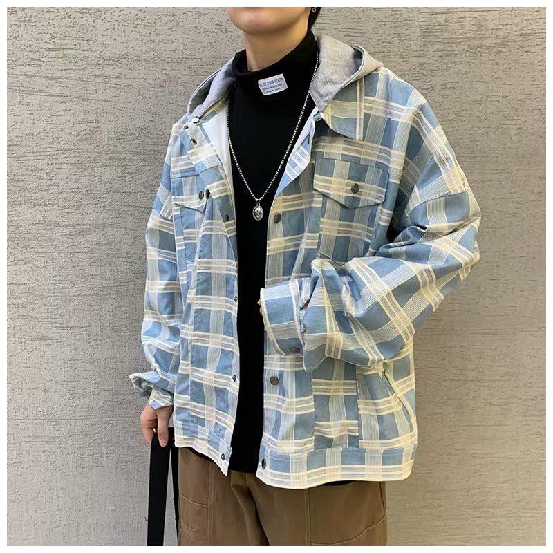 ジャケット アウター カジュアルアウター シャツジャケット メンズ チェック柄 チェックシャツ フード付き パーカーシャツ カジュアル 秋冬 大きめ プラスナオ Paypayモール店 通販 Paypayモール
