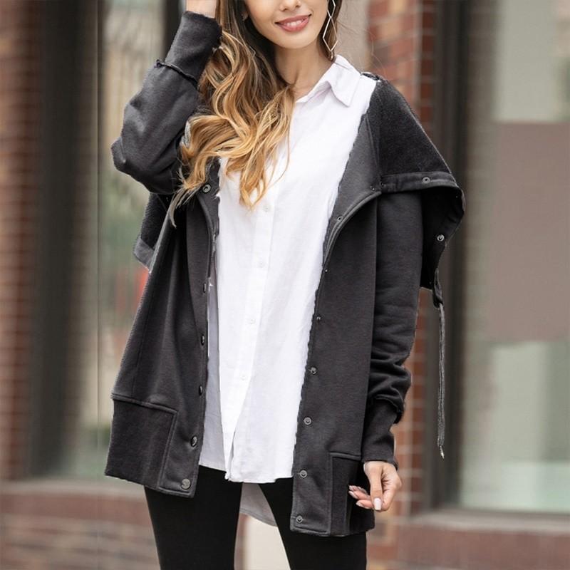 コートジャケット レディース アウター パーカー 長袖 前ボタン フード