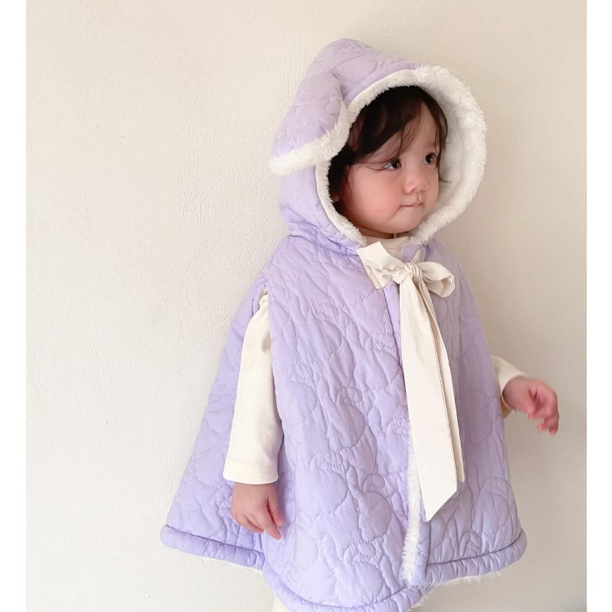 マント ケープ ポンチョ キルティング 袖なし 子供用 キッズ ベビー  