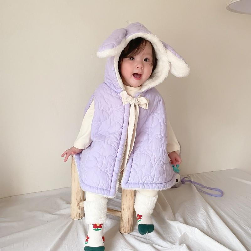 マント ケープ ポンチョ キルティング 袖なし 子供用 キッズ ベビー  